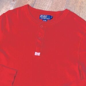 Polo by Ralph Lauren Outfitters Vintage Mens Large Red Henley *Rare*